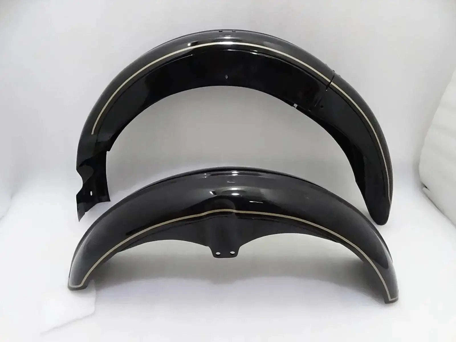 AJS FRONT AND REAR BLACK PAINTED MUDGUARD SET (PRE-DRILLED) - StellerGear