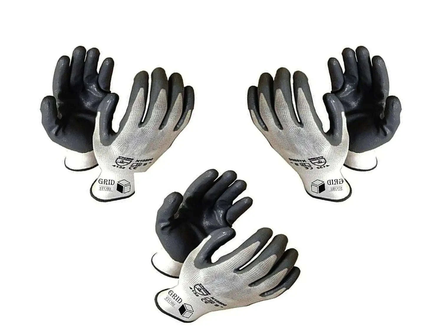 Cut resistant gloves, black and gray, durable material for protection in various tasks