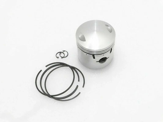 Assembly of piston made from aluminum with piston rings and clips for engine repairs