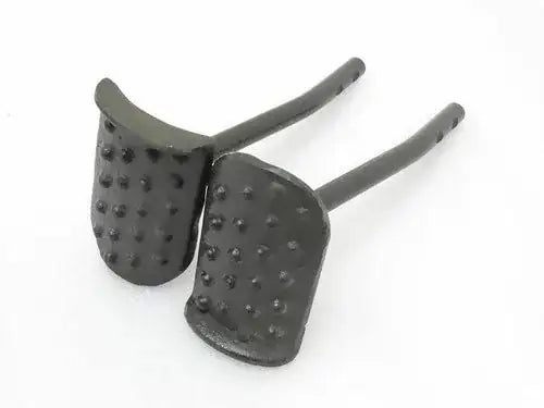 Steel clutch and brake pedal assembly set, pair dark metal foot pedals with studs