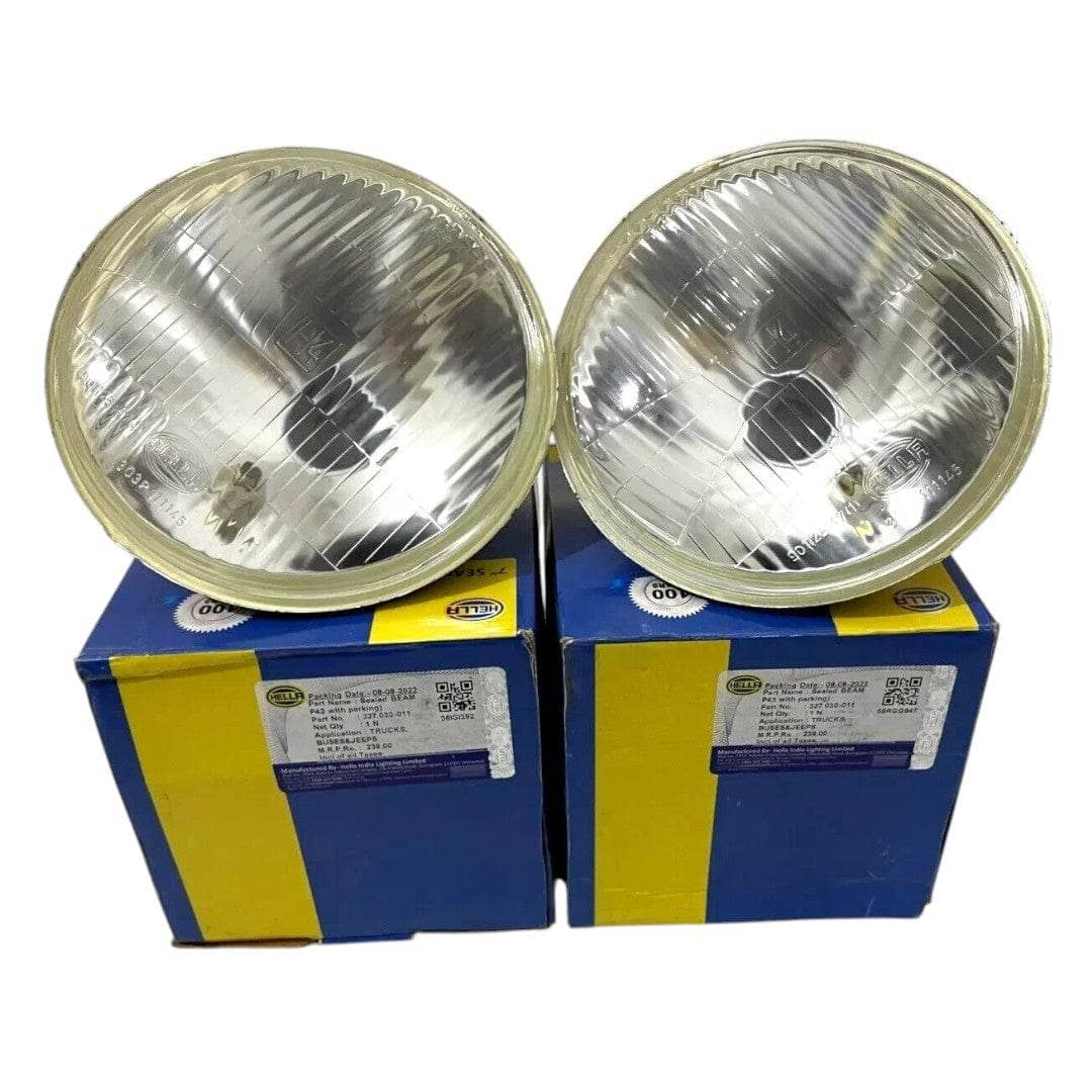 7 inch high low beam headlight pair in clear lens design for optimal visibility