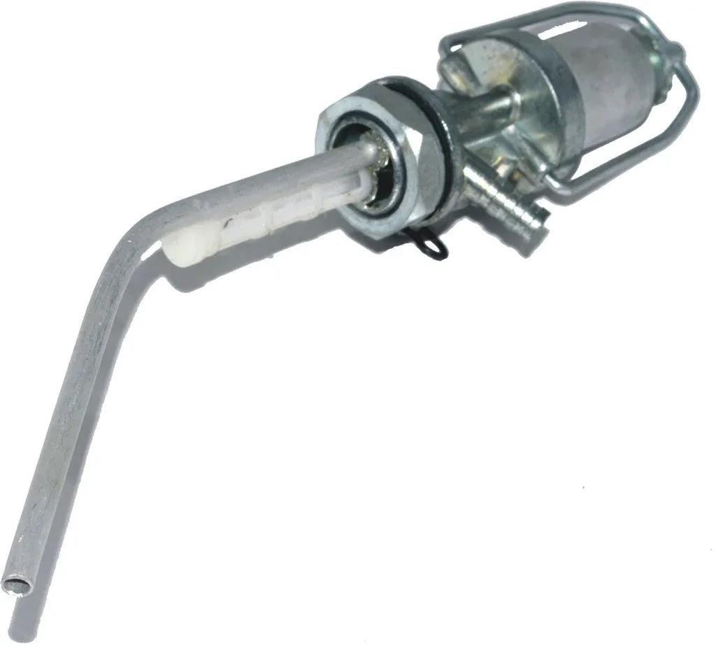 Metal fuel petcock tap with lever and connected tube