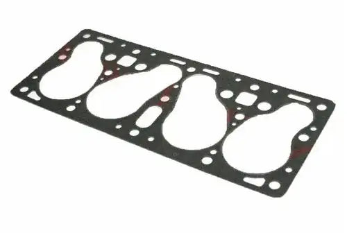 Engine head gasket for L head engines, black metal-style gasket with cutouts