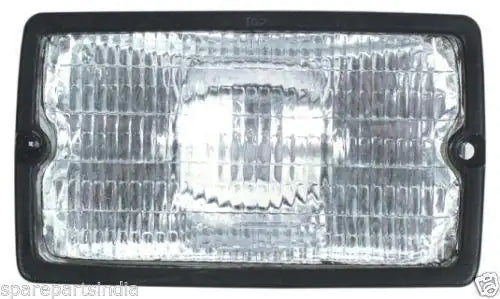 Rectangular front working light with clear glass lens and built-in bulb
