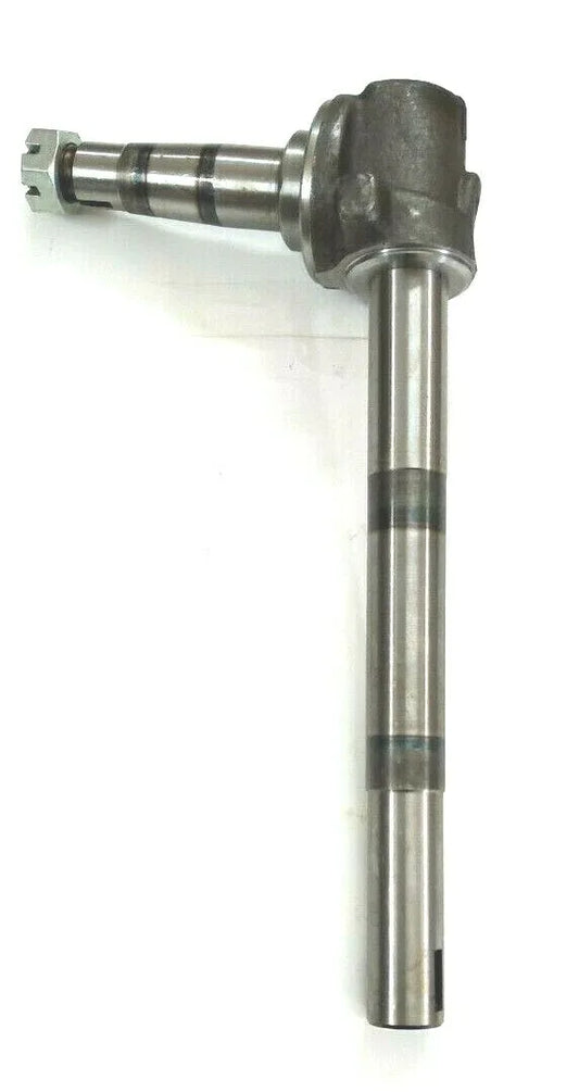 Left-hand stub axle, steel, 10-inch length, designed for heavy-duty tractor applications
