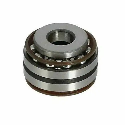 Steel ball bearing with nylon cage housing, metal rings and ball track