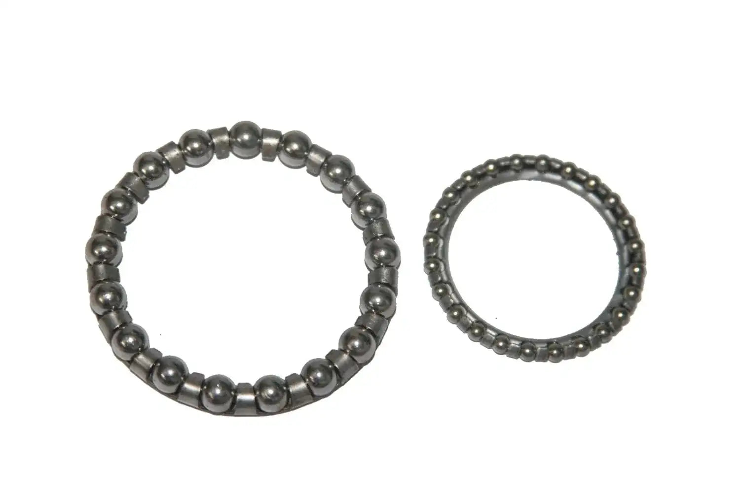 Steering head bearing set, two rows of metal ball bearings