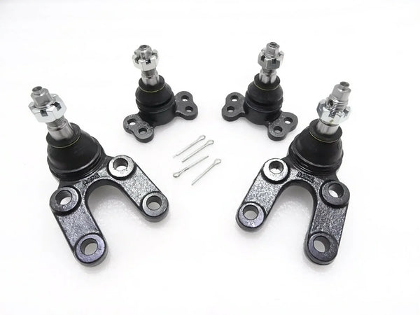 Suspension ball joint kit set with black rubber boots, metal arms, studs, and pins