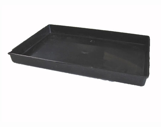 Black rectangular battery tray, open-top
