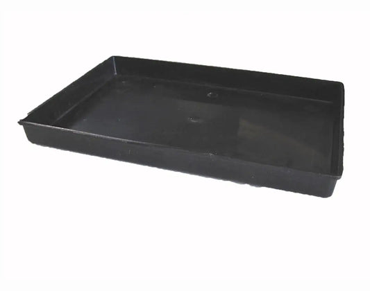 Black rectangular battery tray, open-top