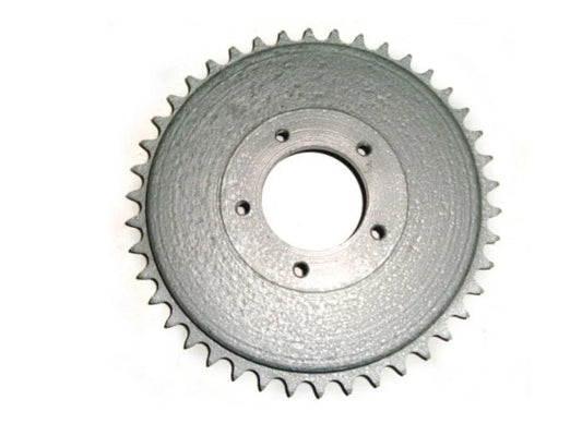Rear sprocket gear, 42 teeth, 5-hole mounting pattern, dark gray metal