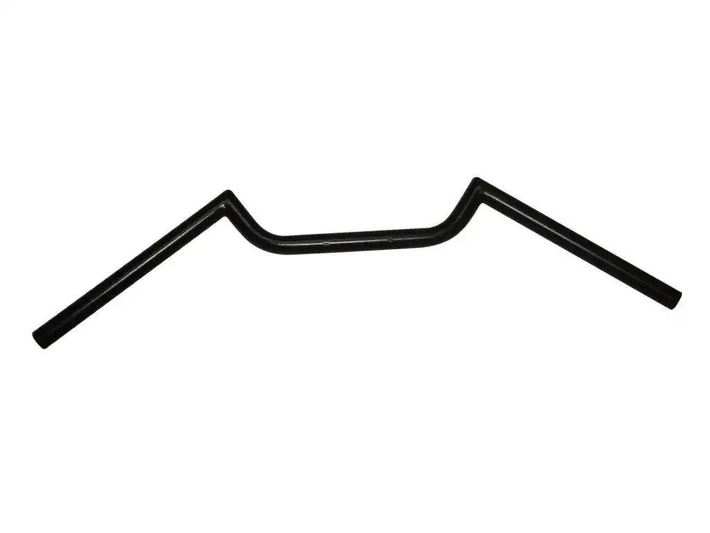 Black handlebar for Royal Enfield motorcycle, curved with two wide bends