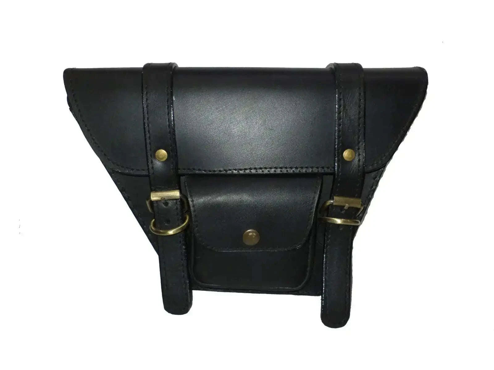 Black Leather Side Panel Bag FIT FOR Royal Enfield Interceptor Continental GT 650cc - StellerGear