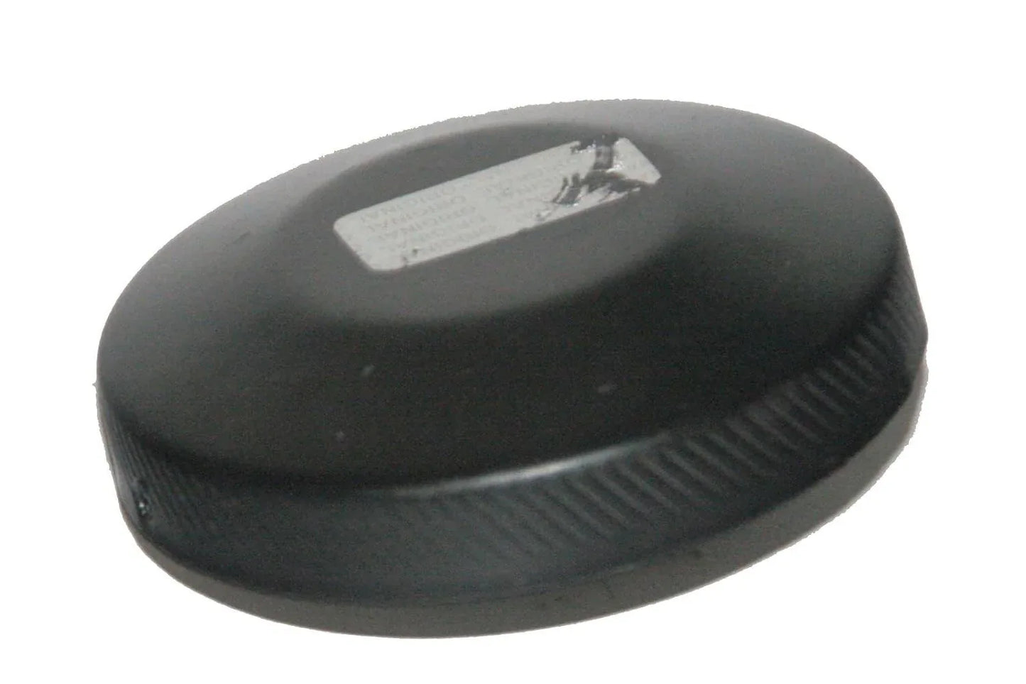 Black tractor fuel cap made of durable plastic for secure fuel sealing