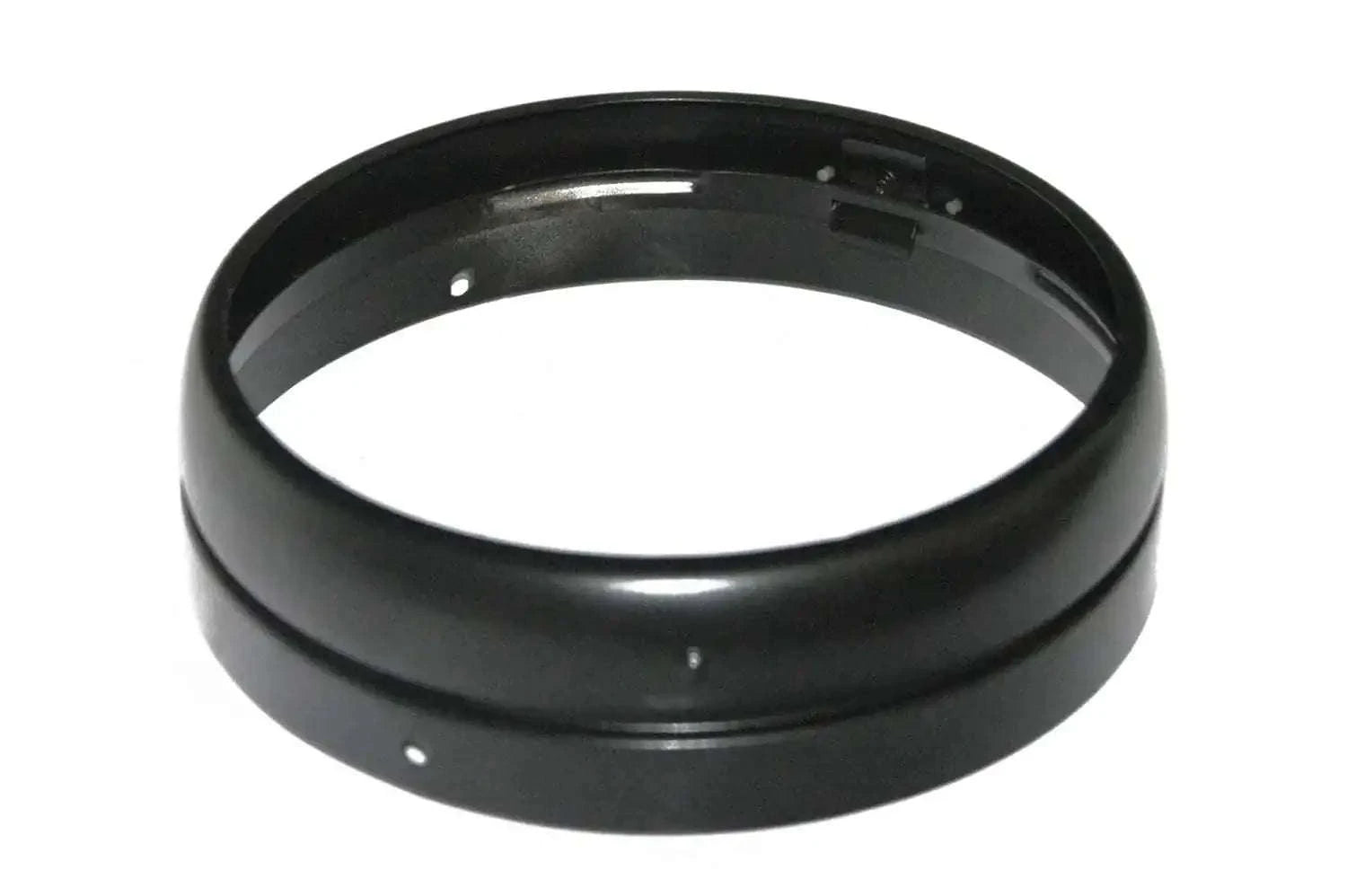 Black powder-coated headlight inner rim, circular metal ring