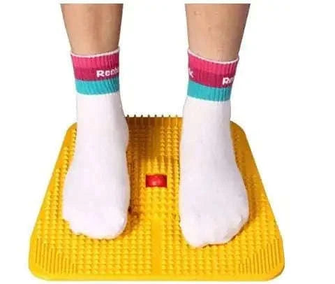 Yellow Blood Circulation Foot Massager Acupressure Power Mat.