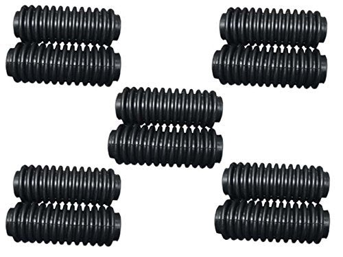 Black rubber fork gaiter boots for BMW R Series, designed for protection and durability, set of five