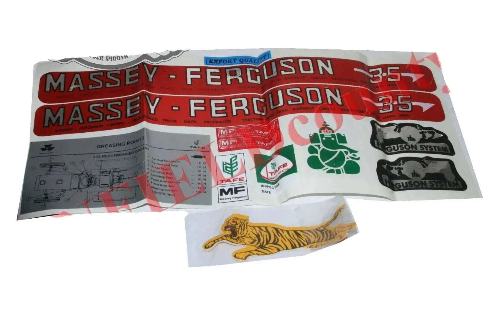 Massey Ferguson 35 bonnet decal emblem sticker kit for tractors