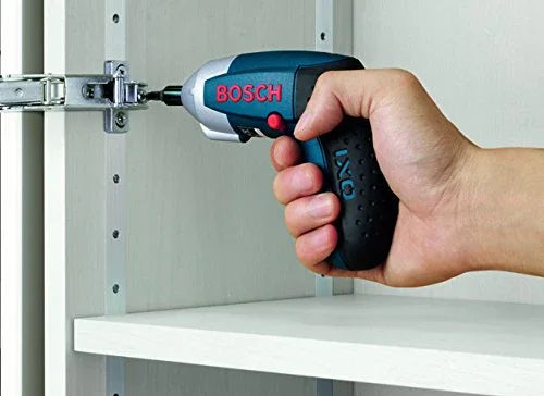 Bosch cordless multipurpose screwdriver with bit, held by hand