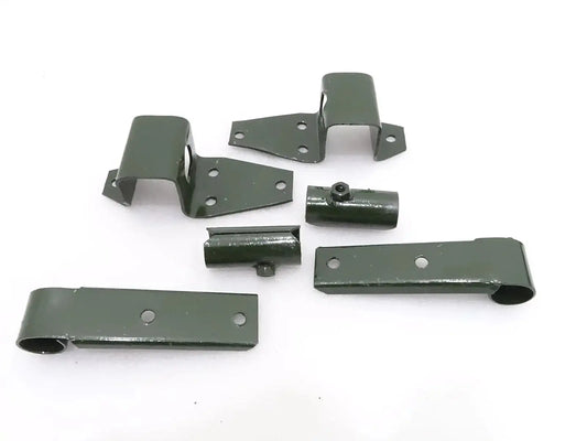 WILLYS FORD green top bow pivot bracket set with metal brackets and arms