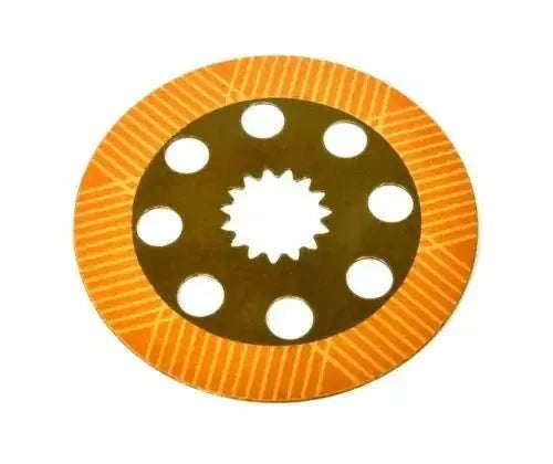 Brake friction plate with orange striped disc, dark hub, 8 holes, splined center