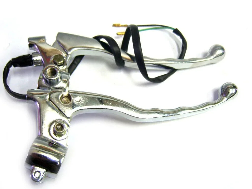 Chrome brake lever for cycle, durable metal construction, ideal for bike replacement and repair