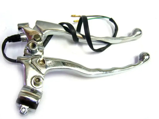 Chrome brake lever and clutch assembly with black wiring