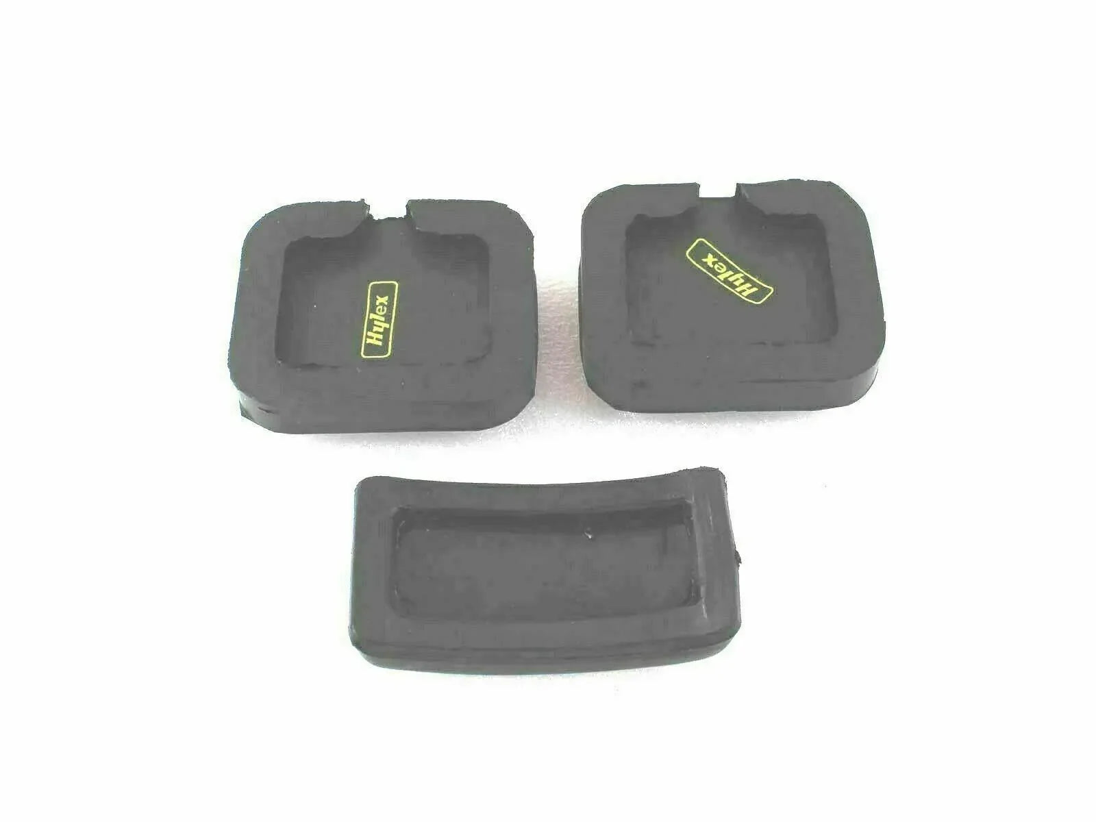 Rubber pedal covers set of three for brake, clutch, and throttle, dark