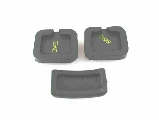 Rubber pedal covers set of three for brake, clutch, and throttle, dark