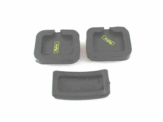 Rubber pedal covers set of three for brake, clutch, and throttle, dark
