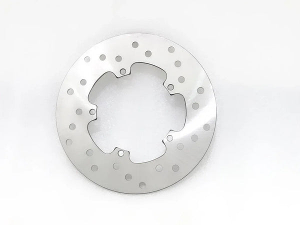 Metal disc brake rotor plate with bolt holes