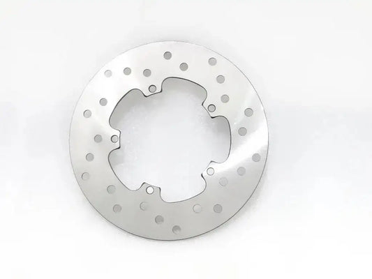 Metal disc brake rotor plate with bolt holes