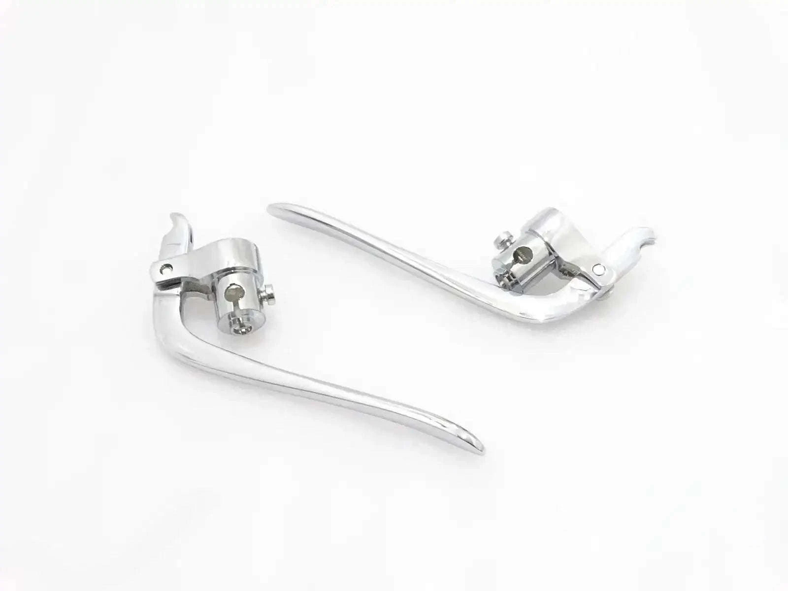 BRASS CHROMED INVERTED / REVERSE LEVERS PAIR 1" HANDLE BAR VINTAGE BIKES - StellerGear