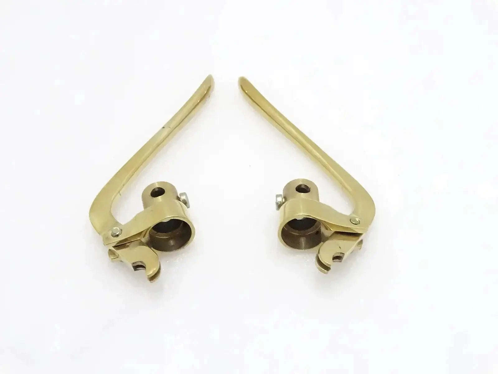 BRASS INVERTED / REVERSE LEVERS PAIR 7/8" HANDLE BAR VINTAGE BIKES - StellerGear