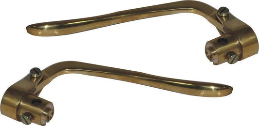 Brass Inverted Brake & Clutch Lever set, durable brass material, designed for motorcycle use.
