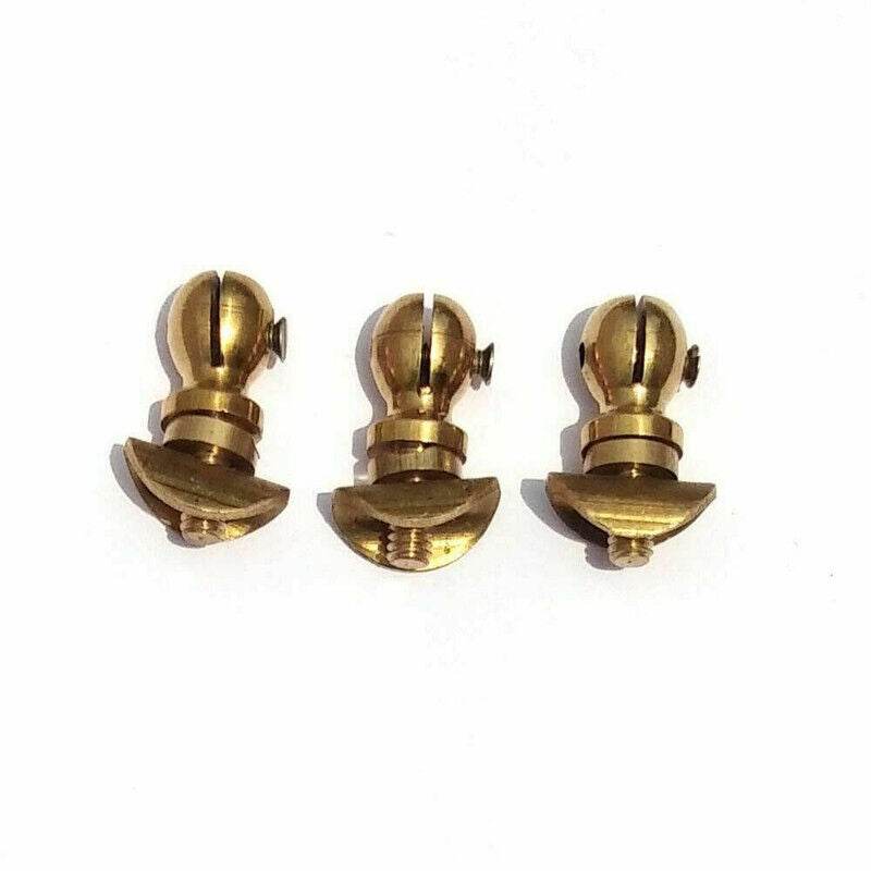 Set of three brass number plate nuts for secure vehicle registration plate mounting