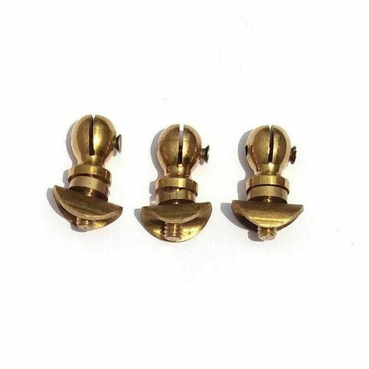 Set of three brass number plate nuts for secure vehicle registration plate mounting