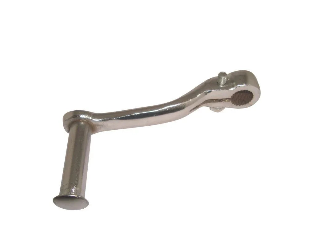 Metal gear lever with forked end, chrome finish