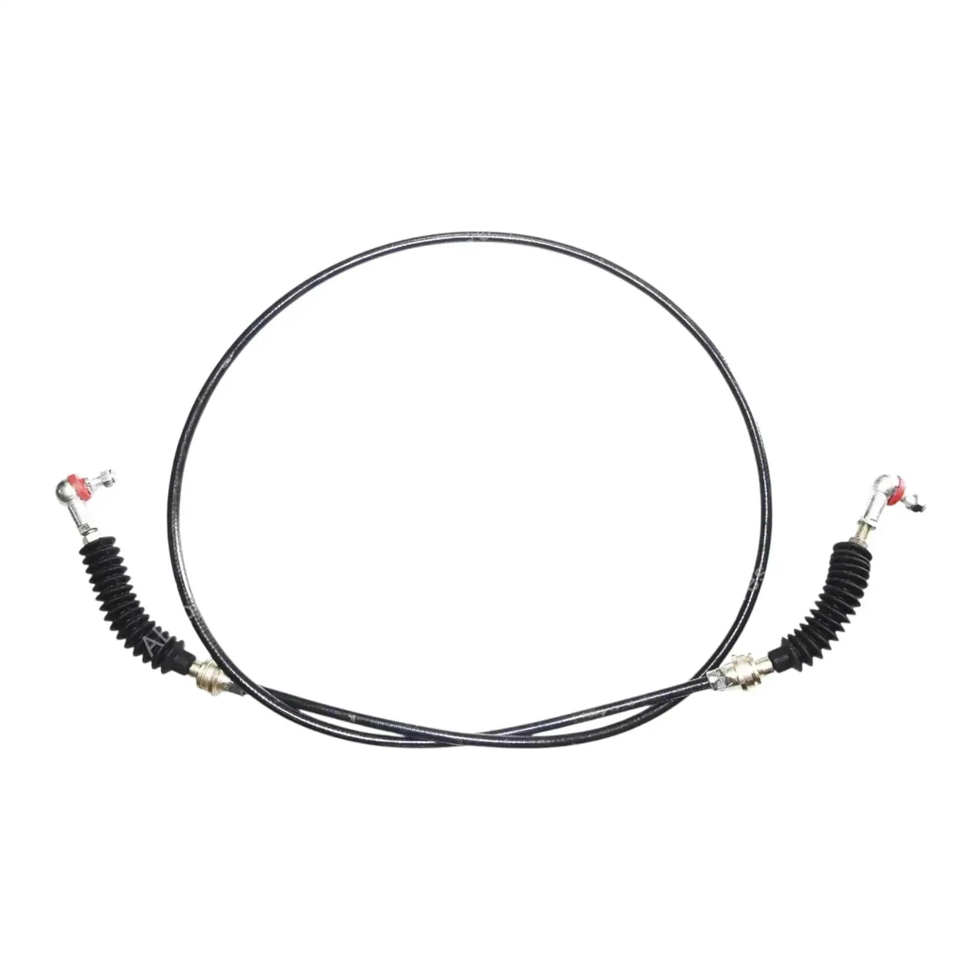 Cable lock assembly with black coiled cables and metal eyelet fittings