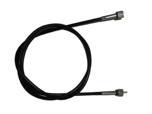 Speedometer cable with black housing and metal end fittings