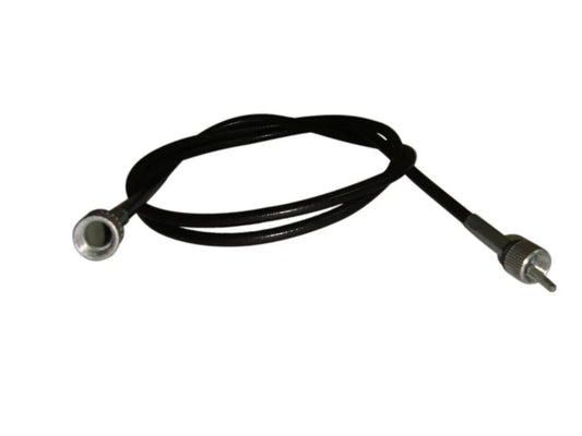 Speedometer cable with black sheath and chrome end fittings