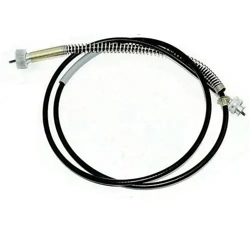 Speedometer tachometer cable with black casing and metal threaded ends