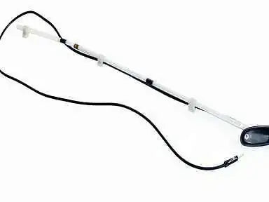 Car radio pull-out antenna aerial with cable and base, black and white