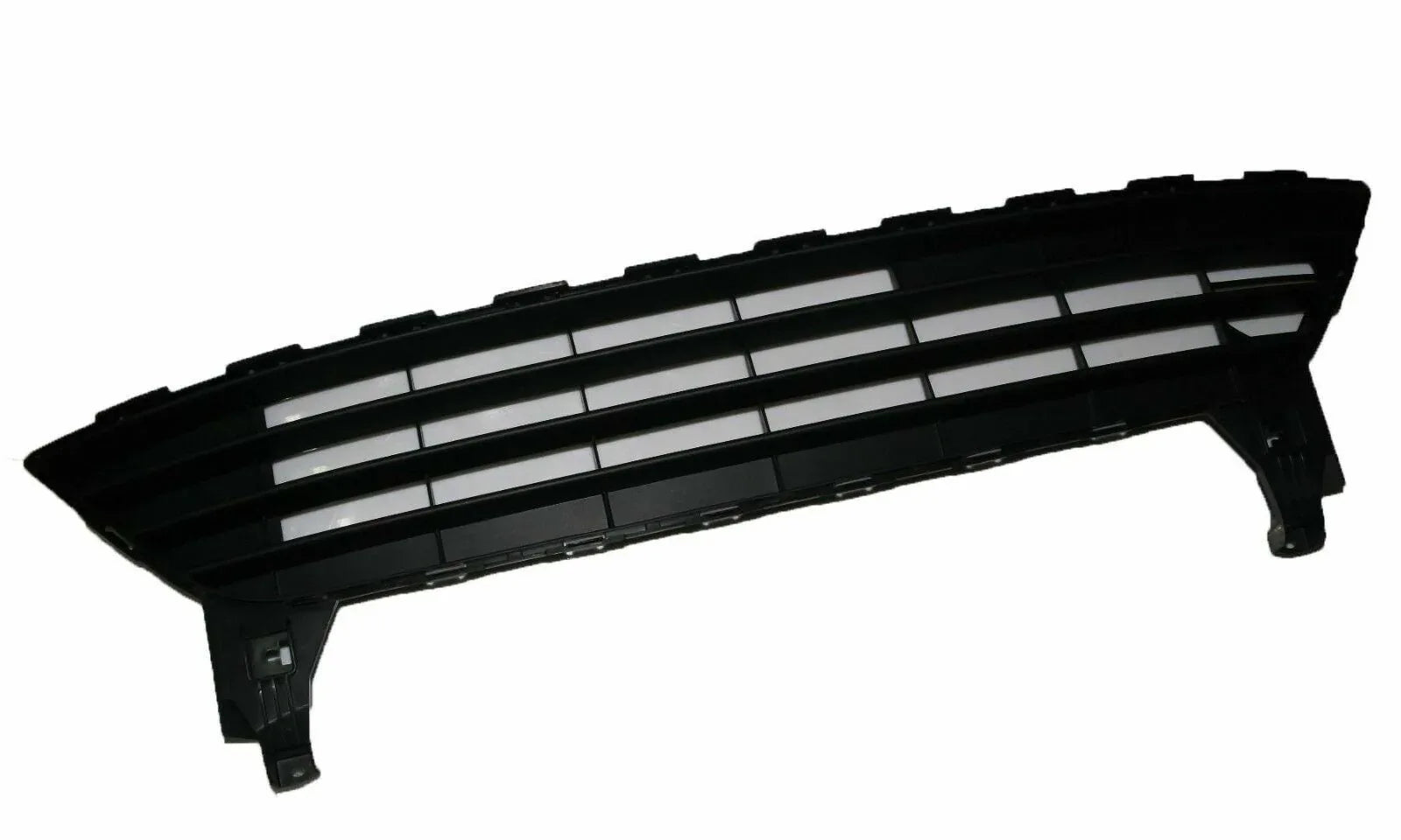 Front bumper lower grille panel with horizontal slats, black plastic