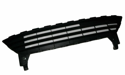 Front bumper lower grille panel with horizontal slats, black plastic