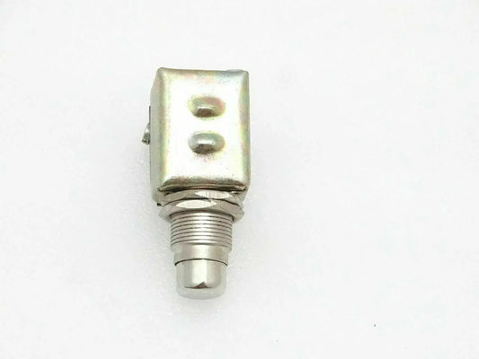 Engine starter push button switch with metal body and threaded tip