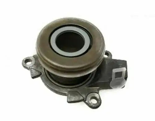 Clutch release bearing with metal housing and black rubber seal, silver-gray center