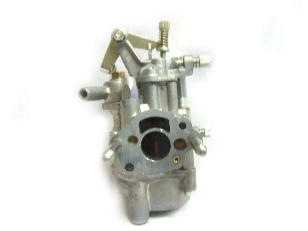 Metal carburettor with air intake port and mounting studs