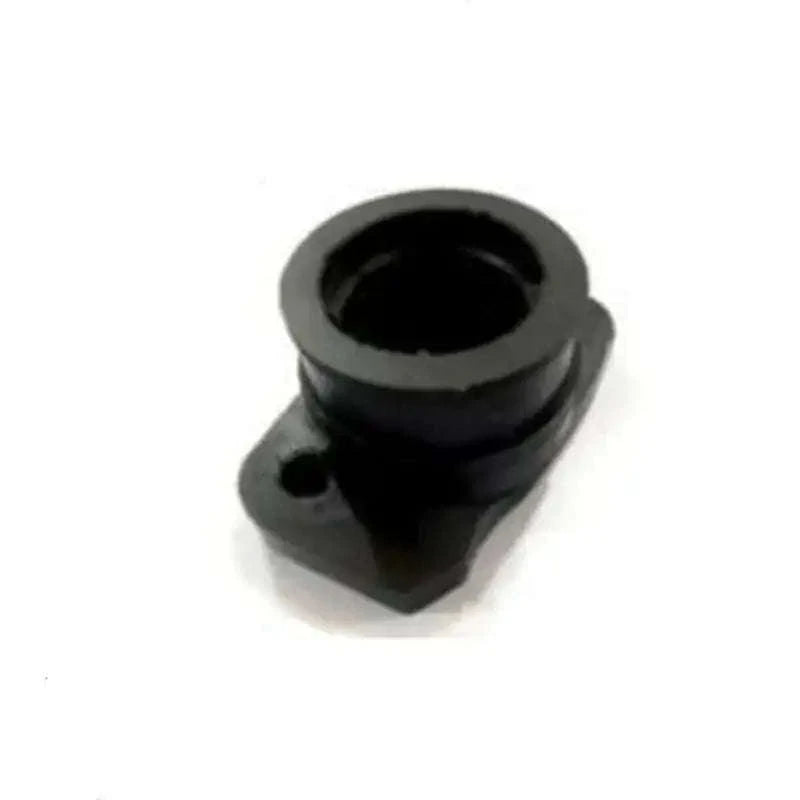 Carburettor flange, dark rubber with circular intake opening and mounting tab