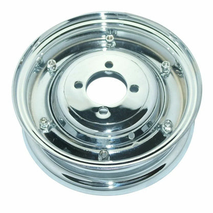 Front rear wheel rim set, chrome rims, durable metal construction for motorcycles and scooters